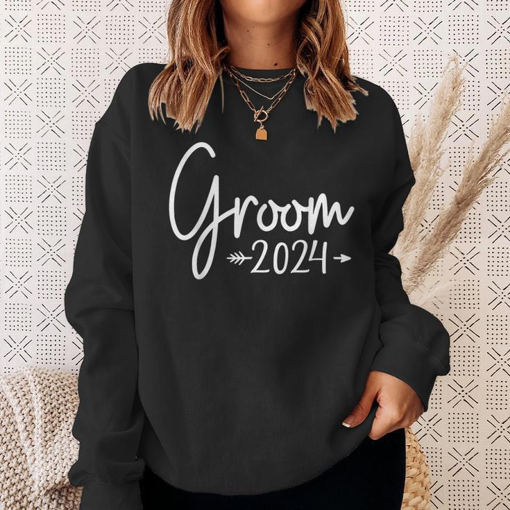 Groom Est 2024 Married Wedding Engagement Getting Ready Sweatshirt Gifts for Her