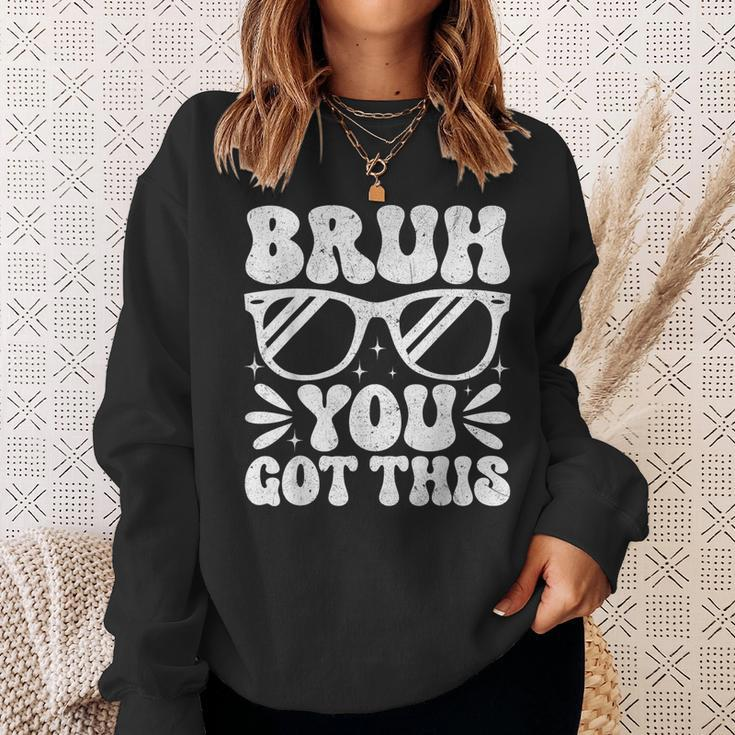 Groovy Bruh You Got This Testing Day Rock The Test Boys Mens Sweatshirt Gifts for Her