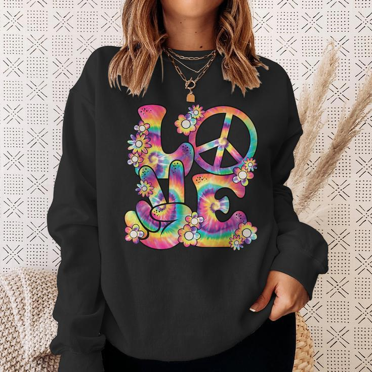 Groovy Love Peace Sign Hippie Theme Party Outfit 60S 70S Sweatshirt Gifts for Her