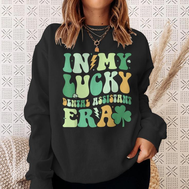 Groovy In My Lucky Dental Assistant Era St Patrick's Day Sweatshirt Gifts for Her