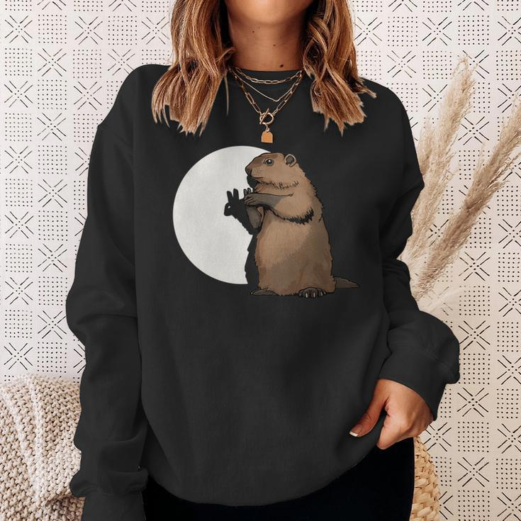 Groundhog Day Shadow Puppet Sweatshirt Gifts for Her