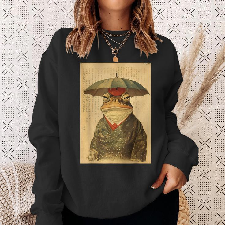 Grumpy Frog Unimpressed Toad Vintage Japanese Aesthetic Sweatshirt Gifts for Her