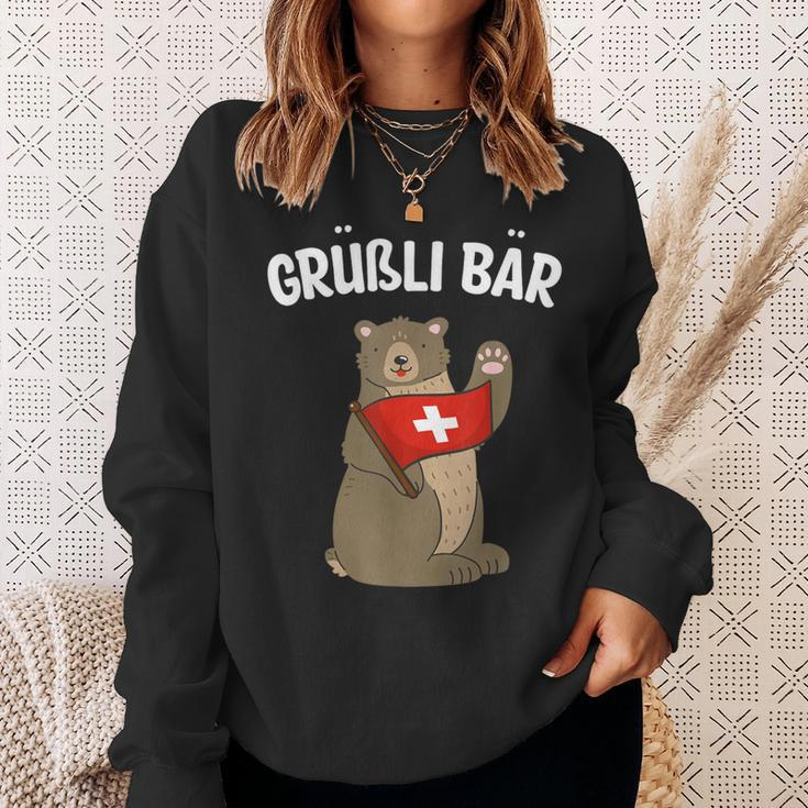 Grüßli Bear Swiss Grüezi Grizzly Bear Sweatshirt Geschenke für Sie