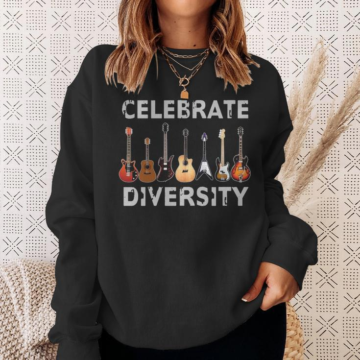 Guitar Celebrate Diversity Sweatshirt Gifts for Her