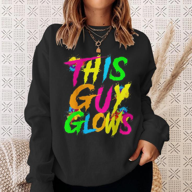 This Guy Glows Cute Boys Man Party Team Sweatshirt Gifts for Her