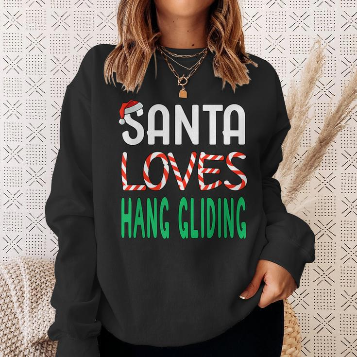 Hang Gliding Christmas Santa Loves Hang Gliding Sweatshirt Gifts for Her