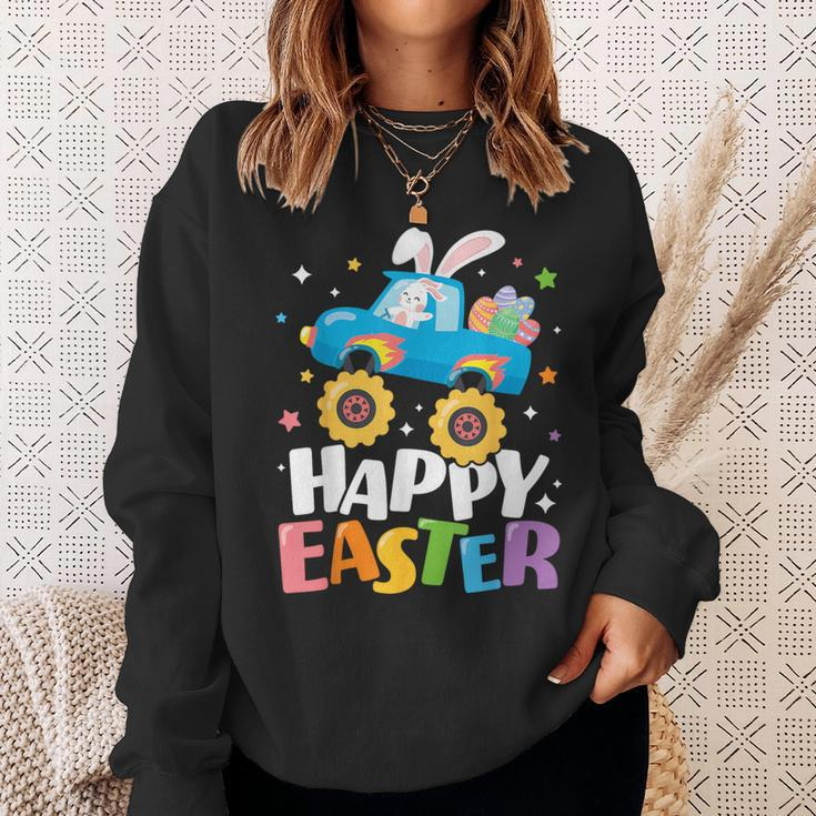 Happy Easter Monster Truck Bunny Easter Eggs Boys Toddler Sweatshirt Gifts for Her