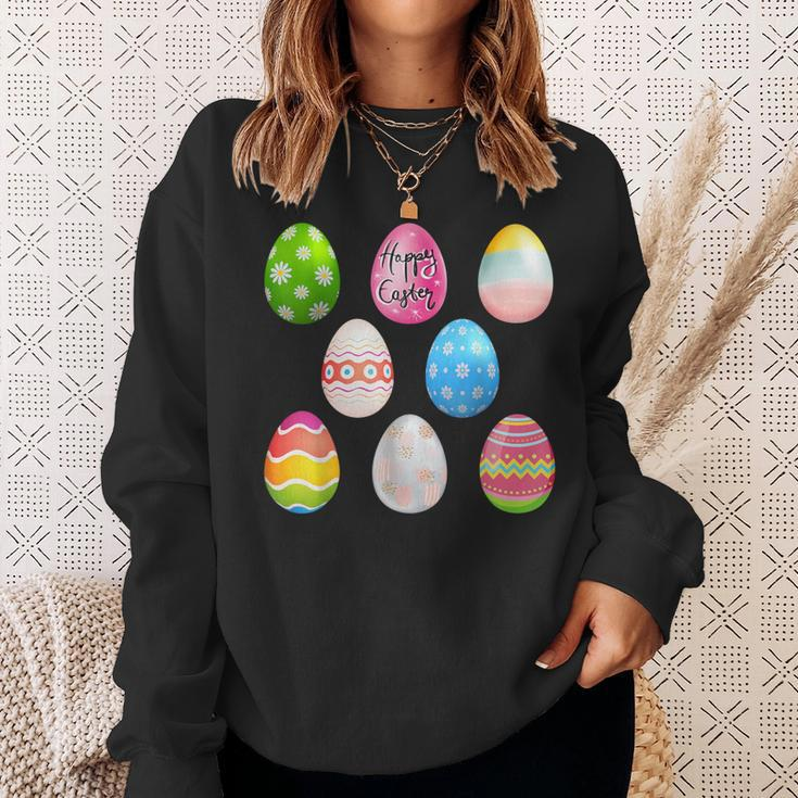 Happy Easter Sunday Fun Decorated Bunny Egg s Sweatshirt Gifts for Her