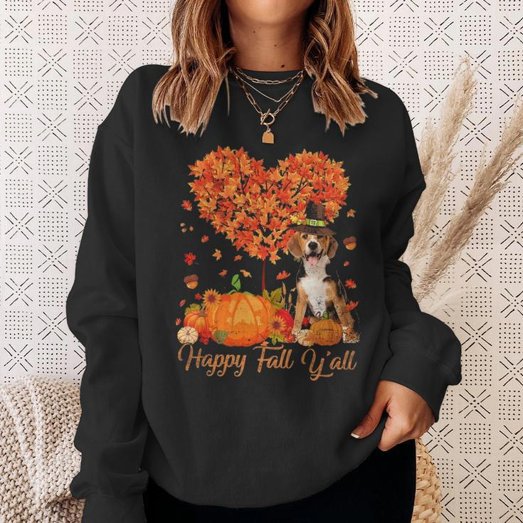 Happy Fall Y'all Beagle Dog Pumpkin Thanksgiving Sweatshirt Gifts for Her