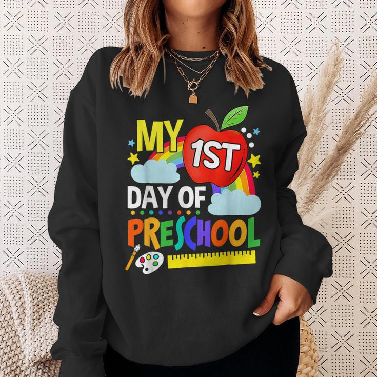 Happy My First Day Of Preschool Back To School Sweatshirt Gifts for Her