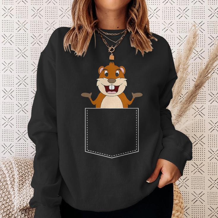 Happy Groundhog Day Pocket Punxsutawney Shadow Sweatshirt Gifts for Her
