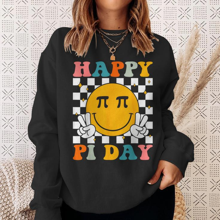 Happy Pi Day Retro Smile Face Math Symbol Pi 314 Sweatshirt Gifts for Her