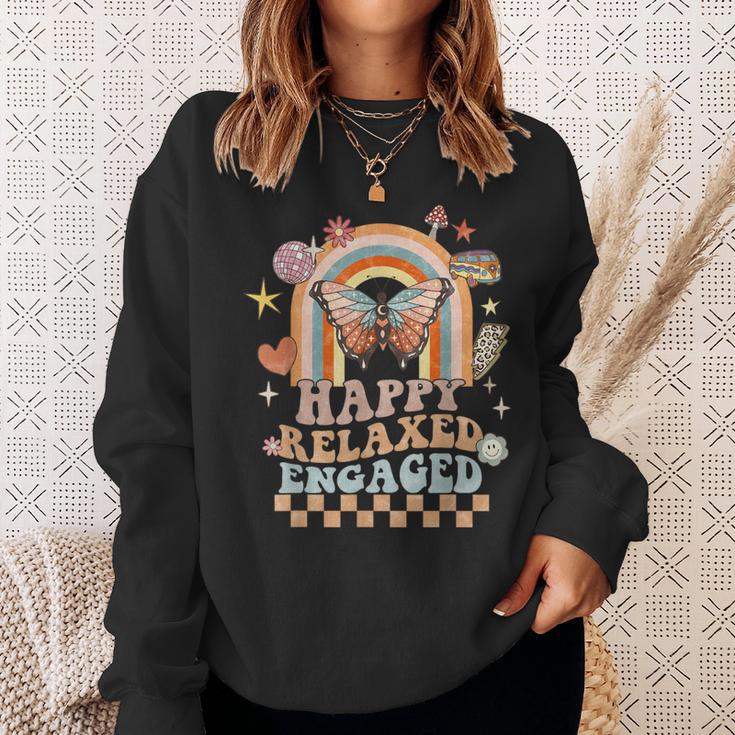 Happy Relaxed Engaged Aba Behavior Analyst Special Education Sweatshirt Gifts for Her