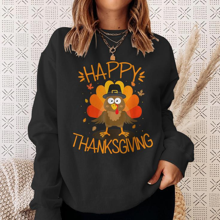 Happy Thanksgiving Turkey Happy Family Dinner Turkey Day Sweatshirt Gifts for Her