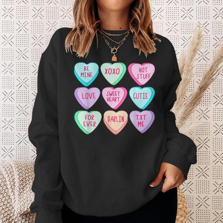 Happy Valentines Day Candy Conversation Hearts Cute Sweatshirt Gifts for Her