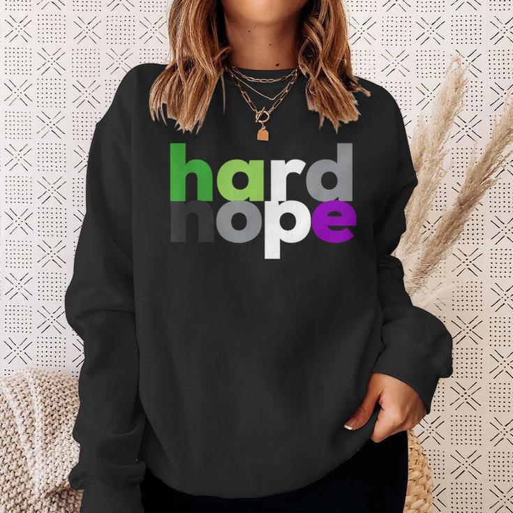 Hard Nope Aroace Pride Lgbtq Lgbt Aro Ace Aromantic Asexual Sweatshirt Gifts for Her