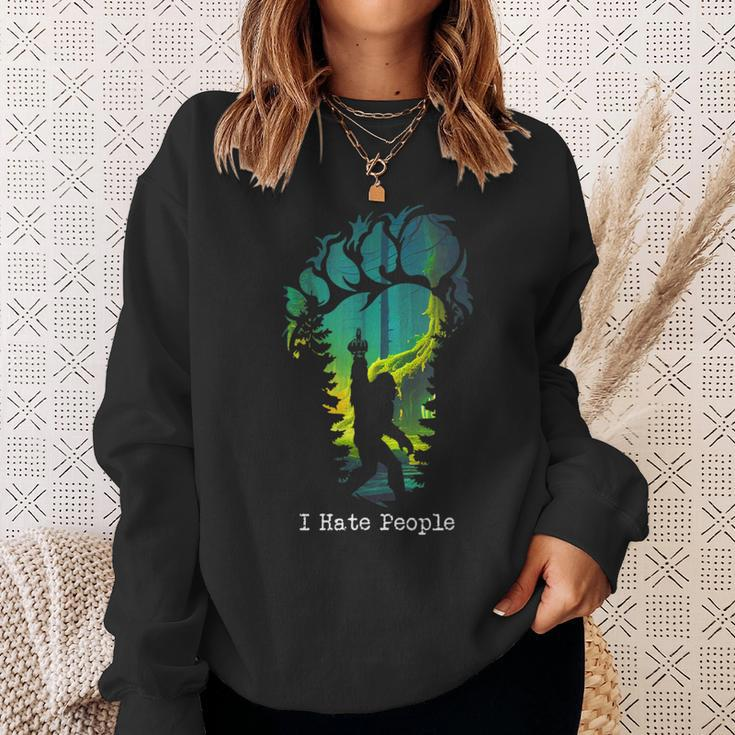 I Hate People Bigfoot Footprint Sweatshirt Gifts for Her