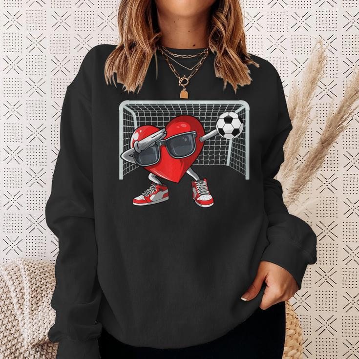 Heart Dab Valentines Day Soccer Player Lover For Boys Sweatshirt Gifts for Her