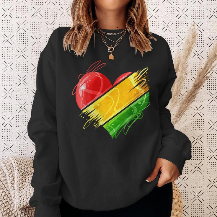 Heart In Pan African Colors Celebrate Afro American Heritage Sweatshirt Gifts for Her