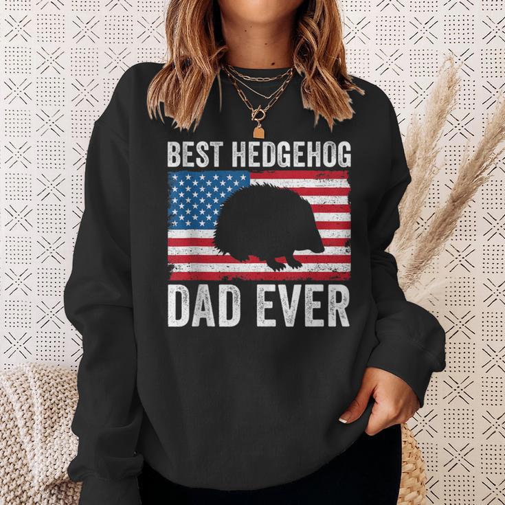 Hedgehog Dad American Flag Hedgehog Lovers Owners Men Sweatshirt Gifts for Her