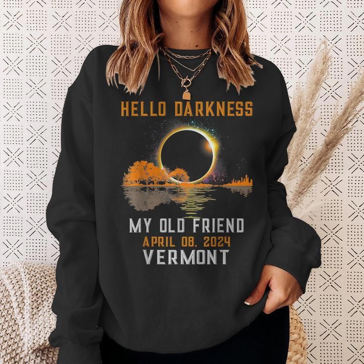 Hello Darkness My Old Friend Total Eclipse 2024 Vermont Sweatshirt Gifts for Her