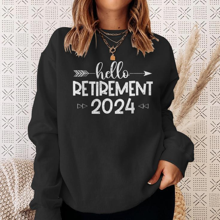 Hello Retirement 2024 Retired Squad Party Coworker Women Sweatshirt Gifts for Her