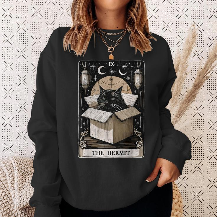 The Hermit Tarot Card Cat Lover Cat Sweatshirt Gifts for Her