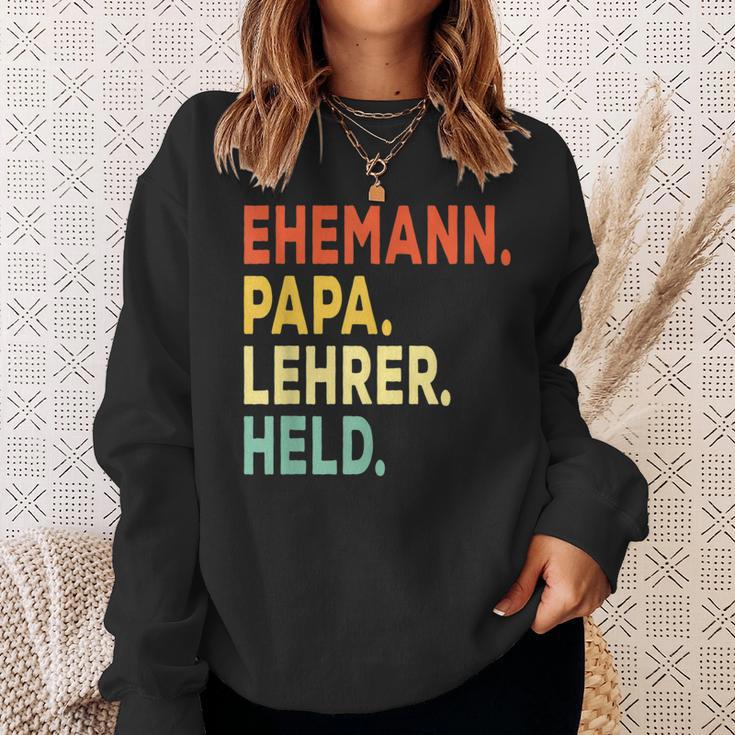 Herren Ehemann Papa Lehrer Held Retro-Jahrgangatertag Sweatshirt Geschenke für Sie