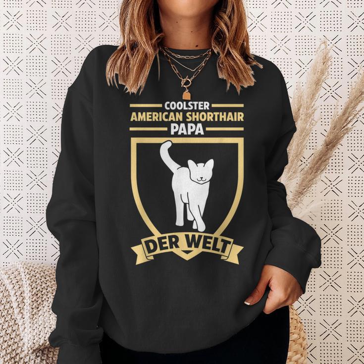 Herren Katzen Papaateratertag American Shorthair Sweatshirt Geschenke für Sie