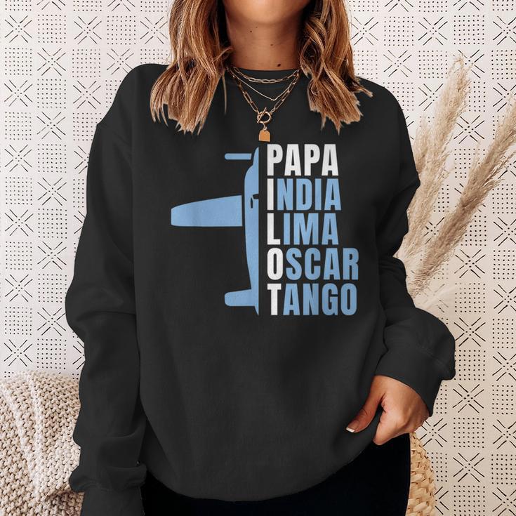 Herren Papa Pilot Phonetisches Alphabet Für Papa Pilotenater Flieger Sweatshirt Geschenke für Sie