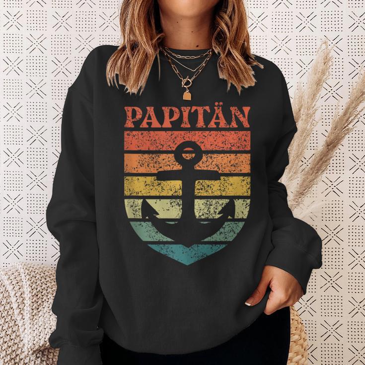 Herren Papa Wortspiel Kapitänatertag Papitän Sweatshirt Geschenke für Sie