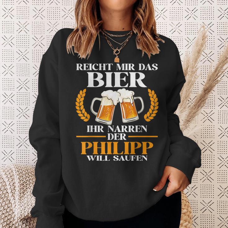 Herren Philipp Lustiger Bier Spruch Name Geburtstag Sweatshirt Geschenke für Sie