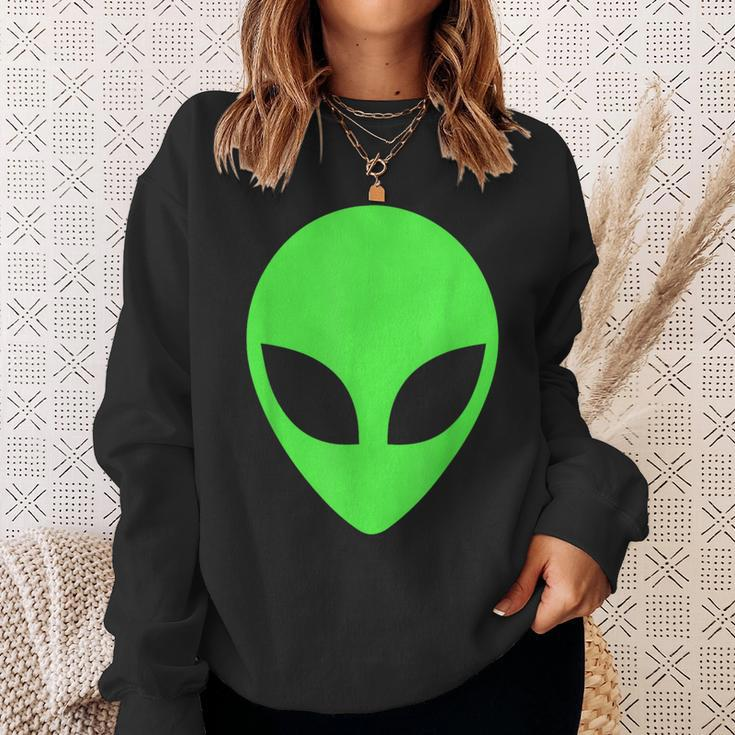 Herren Sweatshirt Fluoreszierender Alien-Kopf, Schwarz Geschenke für Sie