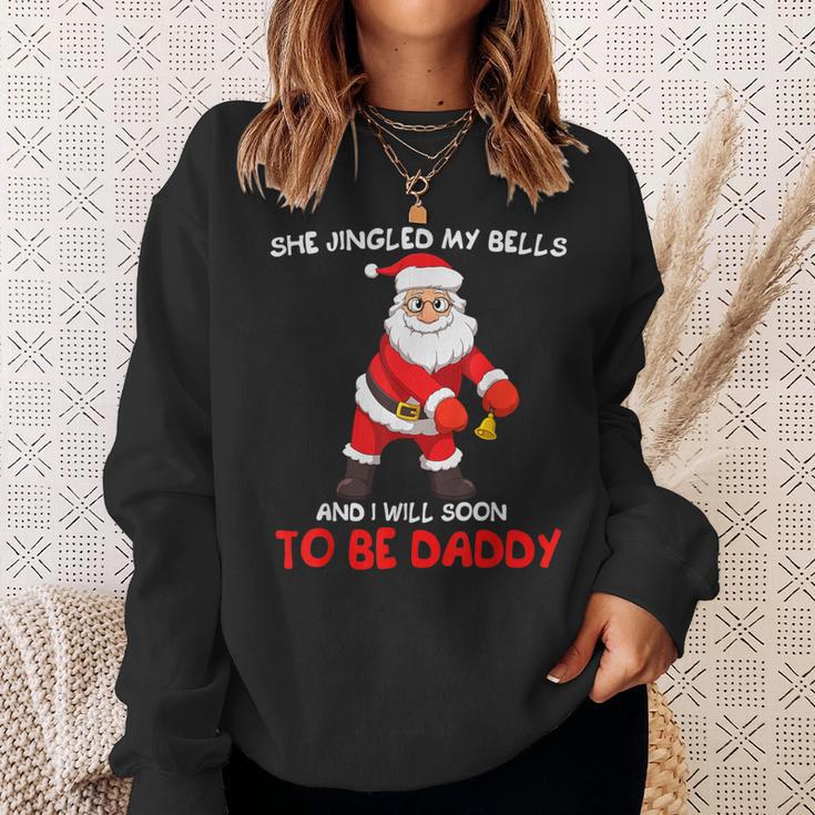 Herren Weihnachten Weihnachtsmann Sie Klingelte Meine Glocken Bald Um Papa Zu Sein Sweatshirt Geschenke für Sie