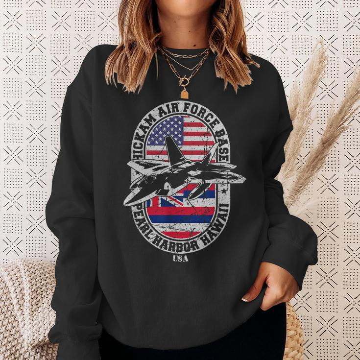 Hickam Air Base Usaf Pearl Harbor Hawaii Usa Flag Sweatshirt Gifts for Her