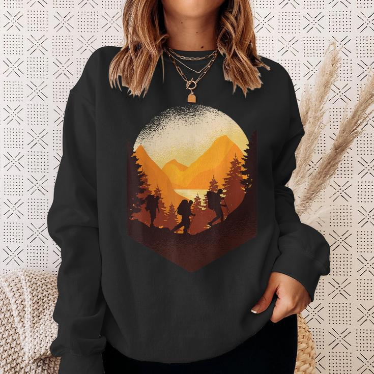 Hiking Mountaineering Forest Retro Vintage Sweatshirt Gifts for Her