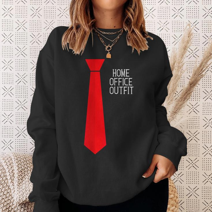 Home Office Outfit Red Tie Telecommute Working From Home Sweatshirt Gifts for Her