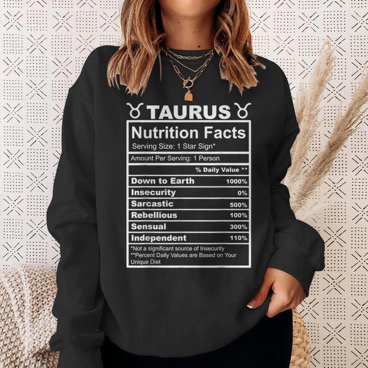 Horoscope Zodiac Sign Astrology Nutrition Facts Taurus Sweatshirt Gifts for Her