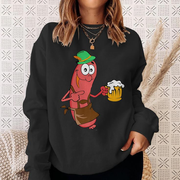 Hot Dog Beer Bratwurst Oktoberfest Drinking Sweatshirt Gifts for Her