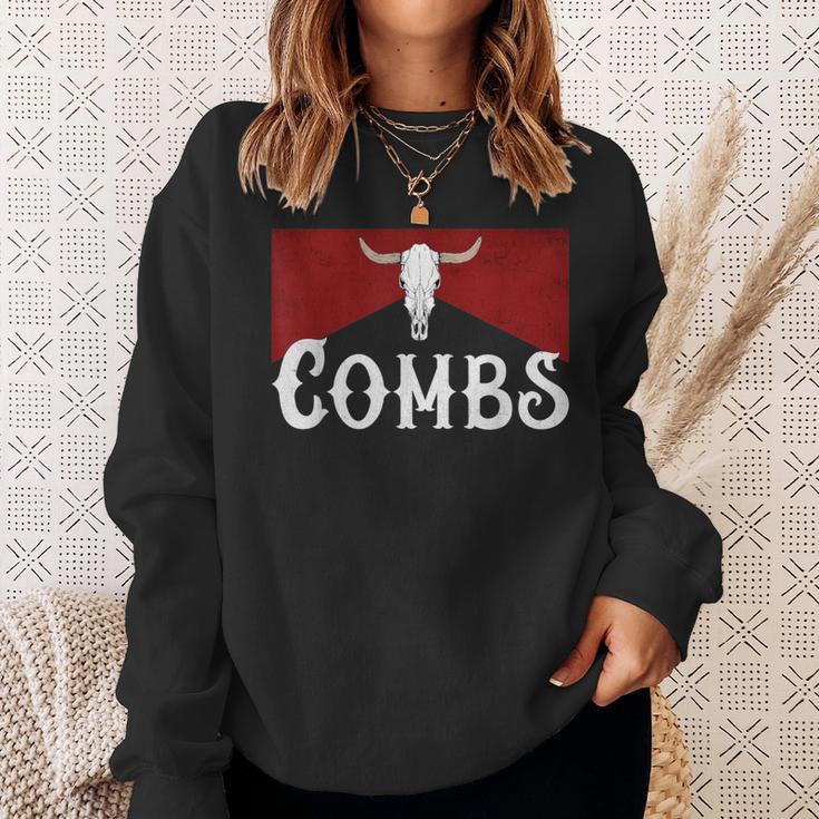 Howdy Combs Western Music Country Cowboy Combs Bull Skull Sweatshirt Gifts for Her