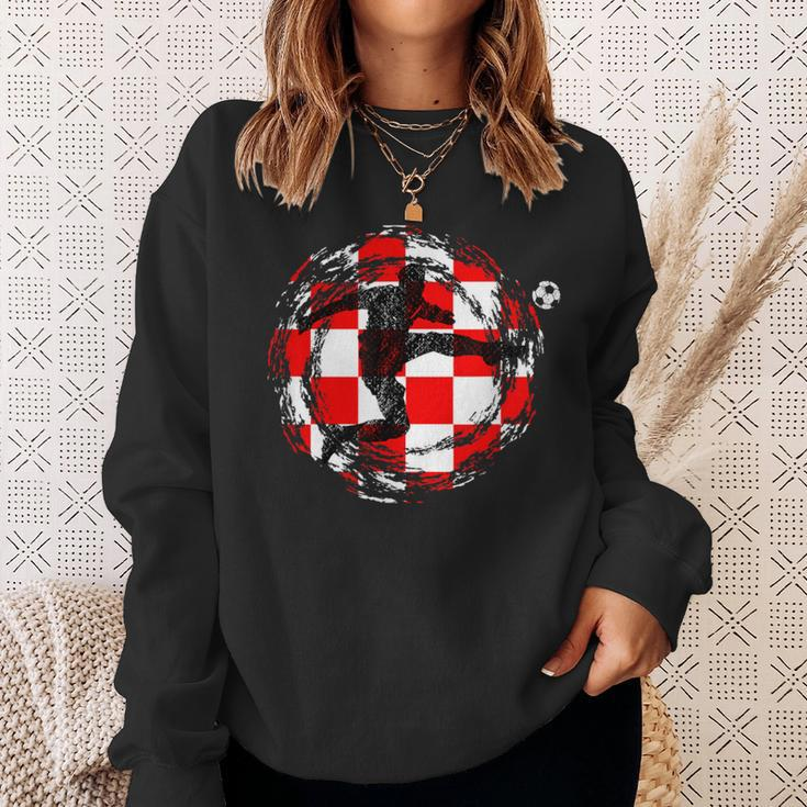 Hrvatska Kockasti Nogomet Football Croatia Fan Item Sweatshirt Geschenke für Sie