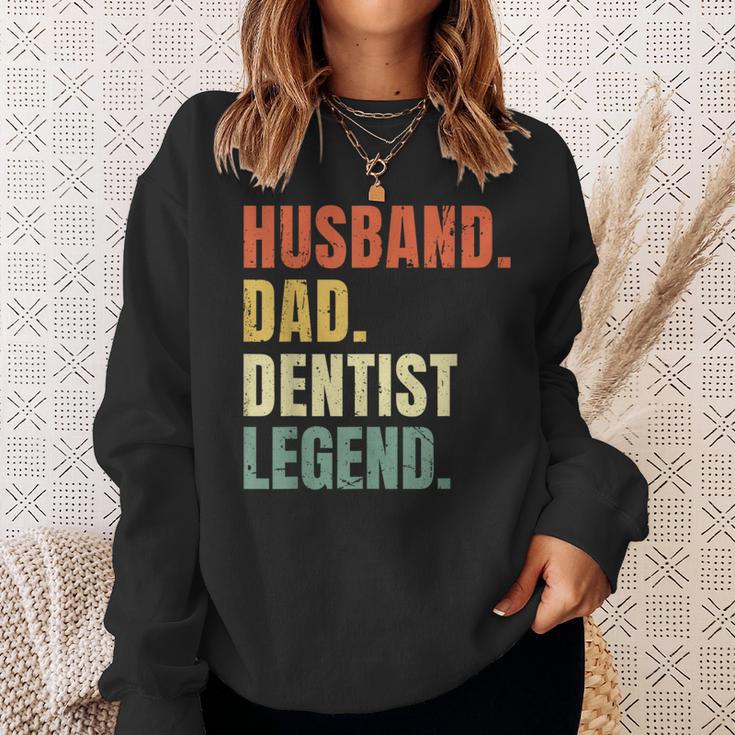 Husband Dad Dentist Legend Vintage Father's Day Sweatshirt Gifts for Her