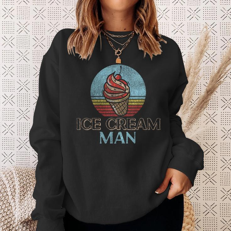 Ice Cream Boy Cone Sundae Retro Vintage Ice Cream Man Sweatshirt Gifts for Her