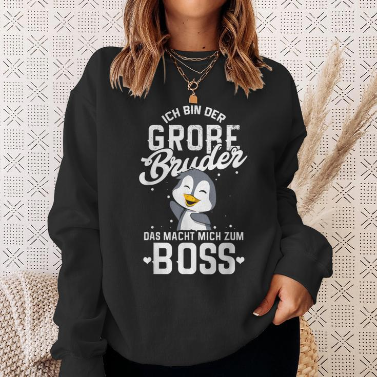 Ich Bin Großbruder Boss Bald Groser Bro Grosser Penguin Sweatshirt Geschenke für Sie