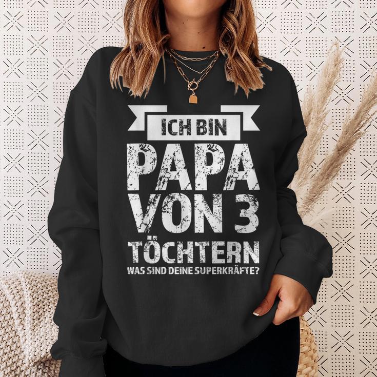 Ich Bin Papaon 3 Töchtern I Sweatshirt Geschenke für Sie