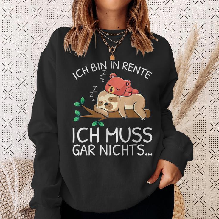 Ich Bin In Rente Ich Muss Gar Nichts Faultier German Sweatshirt Geschenke für Sie