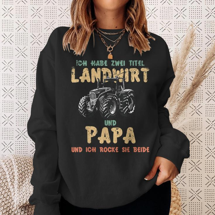 Ich Habe Zwei Titel Landwirt Und Papa Ich Rocke Sie Beide Sweatshirt Geschenke für Sie