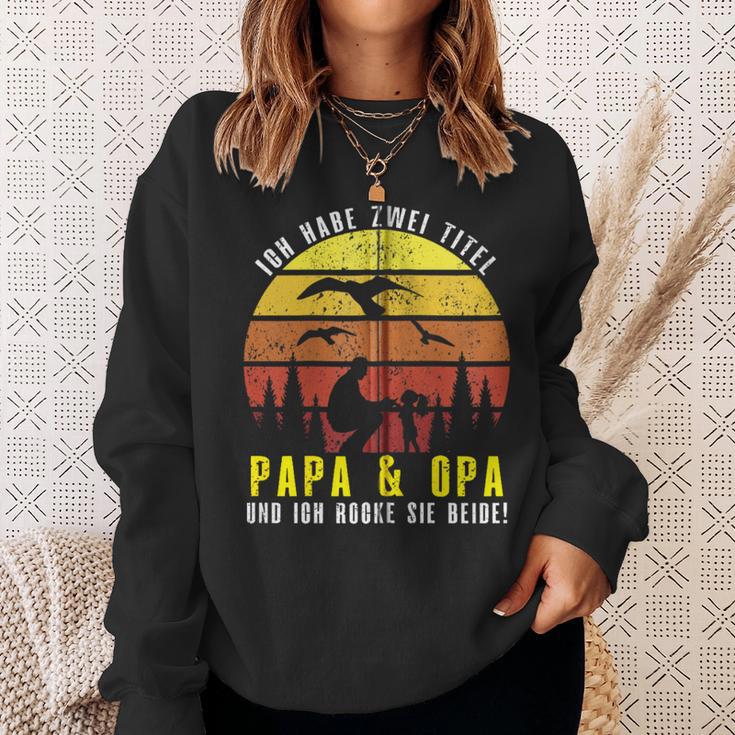 Ich Habe Zwei Titel Papa & Opa Und Ich Rocke Sie Beide Kapuzenjacke Sweatshirt Geschenke für Sie