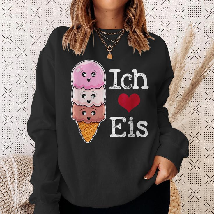 Ich Liebe Eiscreme In Waffle Horn Ice Balls Sweatshirt Geschenke für Sie