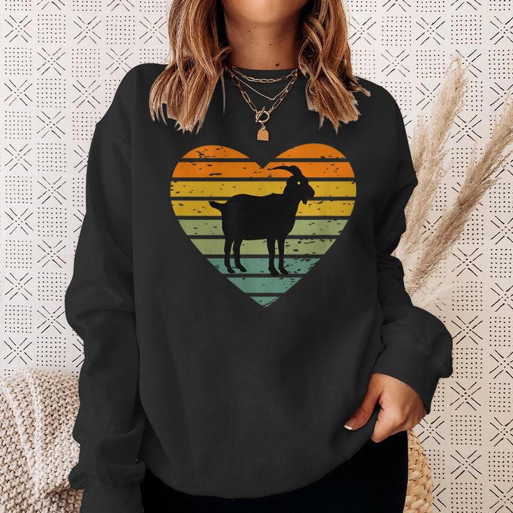 Ich Liebe Ziegen Retro Heart Goat Farm Sweatshirt Geschenke für Sie